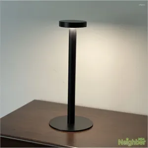 Table Lamps Black White Cordless Bar LED USB Desk Light Rechargeable Battery Restaurant Fixtures Night Desktop Decoration