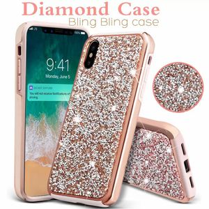 Diamentowe przypadki iPhone'a 14 13 12 11 Pro Max Samsung A30 Note10 S10 Premium Bling 2 w 1 luksusowe błyszczą