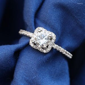 Eheringe Zarte Verlobung für Frauen Kupfer Weiß Zirkon Kubisch Eleganter weiblicher Schmuck