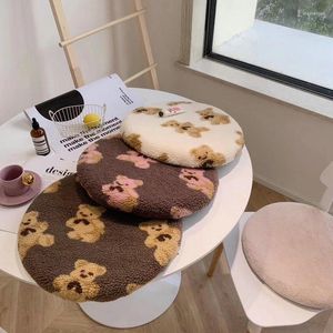 Pillow Cartoon Bear Lamb Wool Pad Memory Cotton Soft Round Seat INS Nordic Comfortable Window Floor Sit Mat