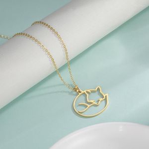 Chains VCU Stainless Steel Sweet And Cute Little Couple Jewelry Necklace Animal Pendant Accessories