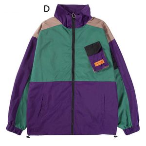 Męskie kurtki gonchwid hip hop vintage kurtka ścieżka uliczna kolorowy blok kolorowy Patwork Windbreaker Zip Up płaszcze 2022 Męskie jesienne wodoodporne płaszcz T221017