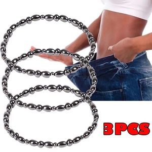 Anklets 3PCS Magnetic Stone Therapy Weight Loss Slimming Beaded For Women Fashion Jewelry Health Care Ankle Bracelets