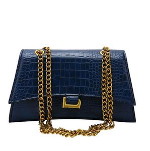 新しい砂時計バッグ高度なテクスチャーワニパターンチェーンハンドバッグショルダーメッセンジャーバッグ女性ハーフムーンバックパック女性財布