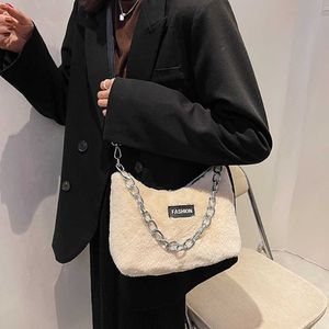 Evening Bags Women Leopard Print Plush Shoulder Bag Autumn Winter Casual Handbags Large Capacity Crossbody Bags Chain Messenger Bags new L221014