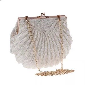 Shoulder Bags Beading Women Evening Party Dinner Dress Day Clutches Shell Chain Bag Female Small Pearl Messenger Handbags 221017