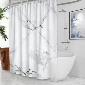 Shower Curtains Marble Stain Printed Gary And White Long Curtain Bathroom Waterproof Duschvorhang With Hooks Bed Bath Beyond