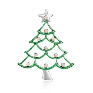 Rhinestone Crystal Christmas Broches Fashion Elegant Christmas Tree Brooch Pins para Navidad Celebraci￳n de la fiesta navide￱a