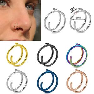 Rostfritt stål näsa septum ring piercing hoop tragus brosk spiral piercing böjbara julklappar för kvinnor kroppsmycken whoelsale pris