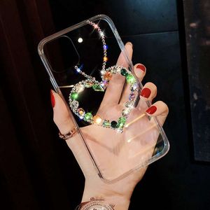 Rhinestone Telefle Case Love Heart Diamond Projektanci dla iPhone 14 Pro Max plus iPhone14 13 12 11 7 8 Mini X XR XS Shock Aparat Ochronna Ochronna silikonowa pokrywę silikonową