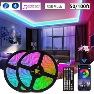 Strisce 5m 10m 20m Bluetooth Smart LED Strip Lights RGB SMD Nastro flessibile per Wall Room Tape Diode DC 12V Control