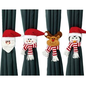 Christmas Cartoon Curtain Clasp Penguin Santa Claus Snowman Elk Curtain Holder Xmas Decor for Home Hotel Xmas Curtain Accessorie