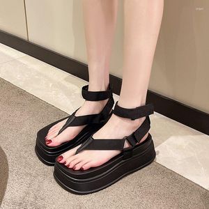 Sandalen 2022 Sommer 6CM Keil Heels Turnschuhe Frauen Strand Flip-Flops Hohe Plattform Casual Atmungsaktive Wanderschuhe Hausschuhe