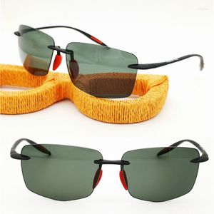 Solglasögon Slim Simple UV400 Polariserad Shield Style Anti-Slip TR90 RIMLESS Ultra Light Weight Bendable Cool For Men
