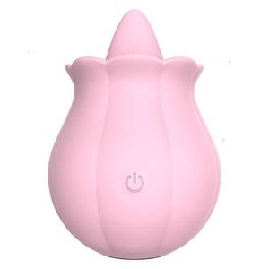 Sex Toy Massager Rose Sucking Vibrators Toys Female Tongue Slicking Vacuum Stimulator Vagina Massager vuxna varor f￶r kvinnor