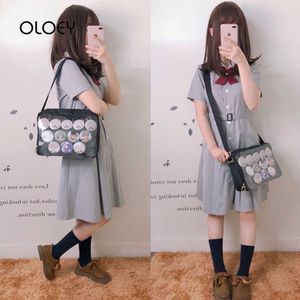 Akşam çantaları harajuku sevimli ita çantalar Japon tarzı tatlı lolita şeffaf net Itabag çanta oxford omuz messenger çantası cosplay toes l221014