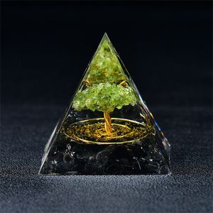 Yeni Yaşam Ağacı Obsidian Orgone Piramidi EMF Koruma Kuvars Reiki Meditasyonu