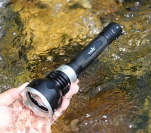 Flashlights Torches yupard XM-L2 LED waterproof underwater diver diving yellow light T6 LED flashlight white light yellow light torch 18650 battery L221014