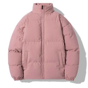 Men's Jackets Pink Puffer Jacket Men Autumn Winter Cotton Padded Jacket Thicken Warm Stand Collar Windproof Casual Coats Many Color Available G221013