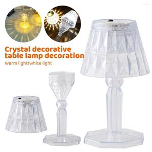 Lâmpadas de mesa Lâmpada de diamante LED Night Light Desk para decoração de quarto Bed de cabeceira Presente de iluminação de cristal