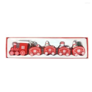 Christmas Decorations Creative Merry Wooden Train Decoration Portable Ornaments Children Kindergarten Home Happy Year Gift