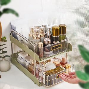 Storage Boxes Nordic Light Luxury Makeup Organizer Metal Stand Drawer Design Bathroom Mobile Pulley Cases