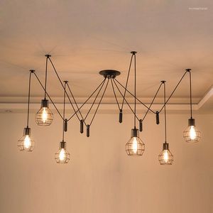 Hängslampor nordiska retro edison glödlampor vintage loft antik hängande lampa spindel diy taksuspension modern