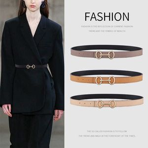 Luxury Ladies Leather Belt Fashion Double Sided Versatile Young Women's Dress Jeans Sweater Waistband Belts Multiple Color Wholesale