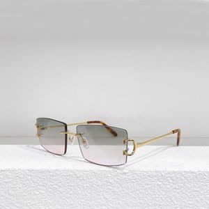 Randlose Sonnenbrille Gold/Grün Fade Herren Klassische Sonnenbrille Sommermode Outdoor Shades Brillen mit Box