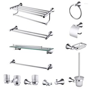 Bath Accessory Set Stainless Steel Chrome Bathroom Hardware Towel Rack Toilet Paper Holder Bar Hook Accessories