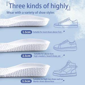 Height Increase Insoles for Shoes Deodorant Breathable Cushion Running for Feet Men Women Orthopedic Care Heel Lift Pads