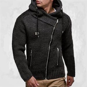 Blusas masculinas wepbel slim fit jacket cardigan manga longa moda oblíqua zíper homem preto com camisola de forro extra com capuz