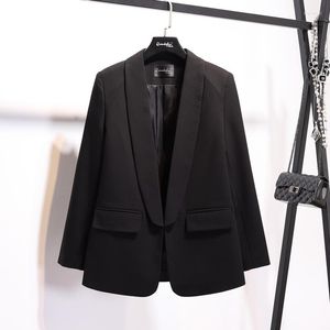 Kombinezony damskie 2022 Black Blazer Women Spring Autumn Płaszcz Kobiet Kobiet Kurtka biurowa Blazery i kurtki Marynarka Damska KJ1723