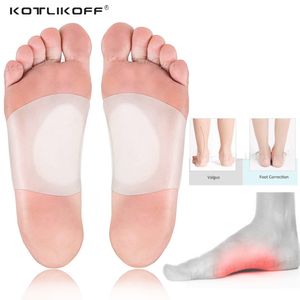 Arco do gel de silicone suporta palmilhas macias alívio da dor da almofada plantar fascitesisagem ergonômica Proteção de massagem plana Bandagem ortopica