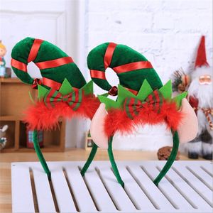 Festa de decoração de decoração de Natal Red Feather Elf Hat para a cabeça Presente para crianças acessórios para cabelos infantis 2022 anos Navidad