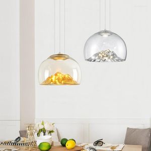 Pendant Lamps LED Creative Nordic Chandelier Dining Room Kitchen Island Glass Lamp Bedroom Restaurant Bar Coffee Art Hanging Light