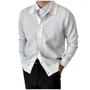 Herrtröjor herr cardigan mode casual stickgar