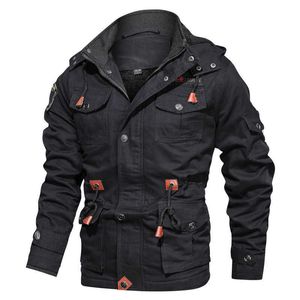 Herrjackor tjocka varma mensparka vinterjacka fleece multi-pocket casual taktisk arméjacka män plus storlek 5xl huva Jaquetas masculina g221013