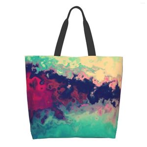 Storage Bags Large Shopping Tote Bag For Women Reusable Beach School Shoulder Shopper Sack Casual Canvas Color Drops Paint