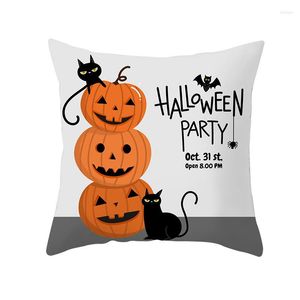 Pillow Funny Pumpkin Head Halloween Pillowcase Home Peach Skin Print Living Room Sofa Cover