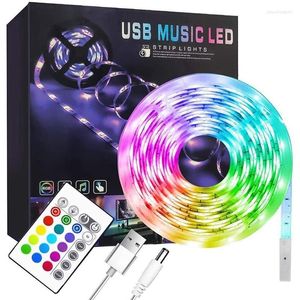 Streifen LED-Streifenbeleuchtung, USB-betrieben, RGB-Farbfernbedienung, flexibles Lampenband, Dioden-TV-Hintergrundbeleuchtung, Musiksynchronisation, wechselndes Licht