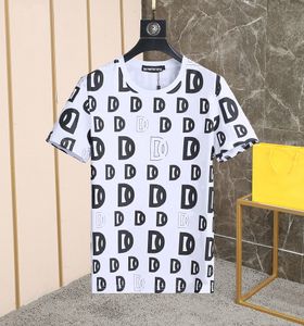 DSQ PHANTOM TURTLE Mens Designer T shirt Italian Milan Fashion Allover logo-print T-shirt Summer Black White T-shirt Masculino Hip Hop Streetwear 100% Algodão Tops 1183