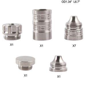 6.7''L 1.34''OD Titanium Modular screw kits 1.1875x24TPI thread cup 1/2x28 5/8-24 end cap 1-3/16x24 QT154A QT154B