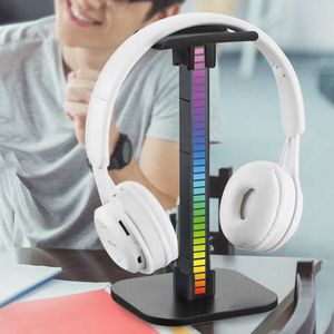 MP3 Docks Cradles RGB Gaming Headphone Stand Headset Desk Display Holder LED Base USB Pickup Light Support Bracket W221018