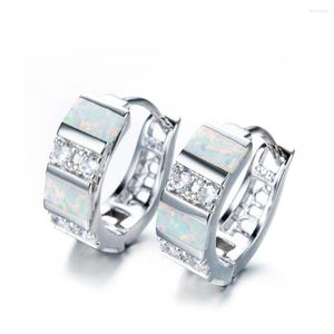 バックイヤリングUfooro White Blue Fire Opal for Women Jewelryかわいいギフトガールフレンド2022