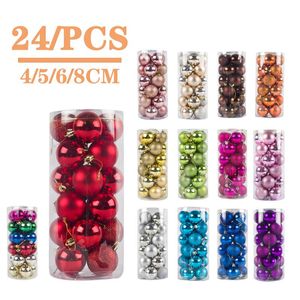 Stock 24pcs Decoração de árvore de Natal Bola Bauble pendurada Decorações de Ornamento de Festa para Casa 2019 Decoração de Natal de Ano Novo 1018