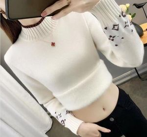Pullover Frauen Herbst Winter Gestrickte Mode Alle-spiel Koreanischen Pullover Pullover Plaid Kleidung Feste Lose Tops