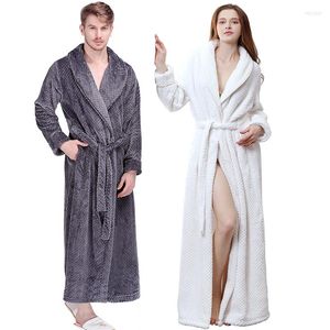 Women's Sleepwear Winter Robe Gown Coral Fleece Women Warm Kimono Nightgown Loungewear Thicken Men Lovers' Bathrobes Lingerie