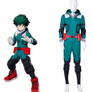 Anime My Hero Academia Cosplay Midoriya Izuku Deku Battle Cosplay Figurino unissex Set Halloween Wig Hair J220720