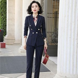 Kvinnors tv￥bitar byxor 2022 Ladies Pant Suits For Women Business and Jacket Set Work Wear Blazer Pantsuits ol Styles